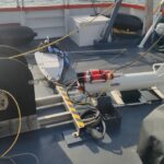 The MAPPEM3D system prepared for deployment on the deck of the survey vessel for a UXO detection survey