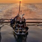 Le système MAPPEM3D est visible sur le pont d'un bateau au lever du soleil